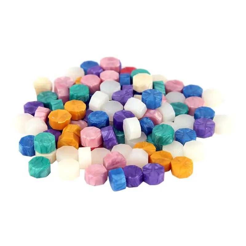 Sealing Wax Pills Grain 100Pcs Retro Octagon Granules Stamping Envelopes Customs Fire Painting for Valentine Presents | Дом и сад