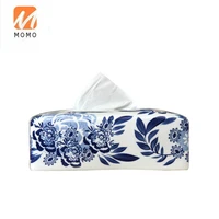 blue and white porcelain tissue box living room coffee table xi character creative desktop napkintissue holder home living