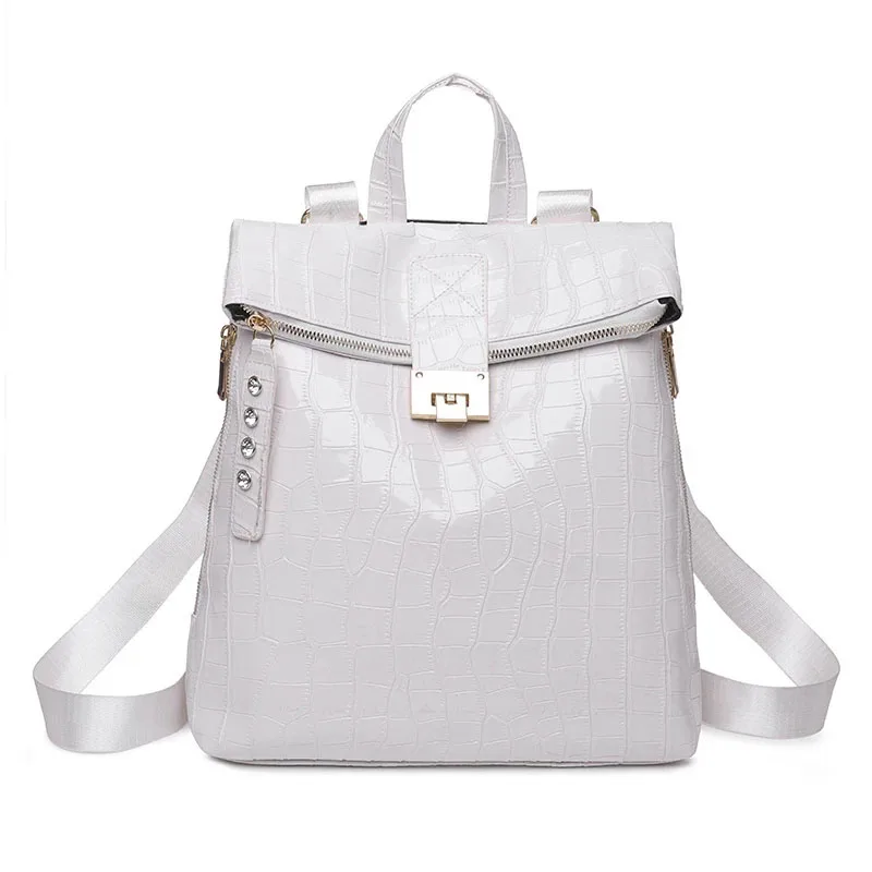 

Women Autumn and Winter Backpack Crocodile Pattern Female Rucksack Sac Lady Large Capacity Mochilas Para Mujer Bookbag Feminina