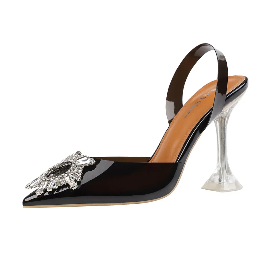 

(no after heeled shoes sexy sandals transparent sale) high thin heeled women's party shoes