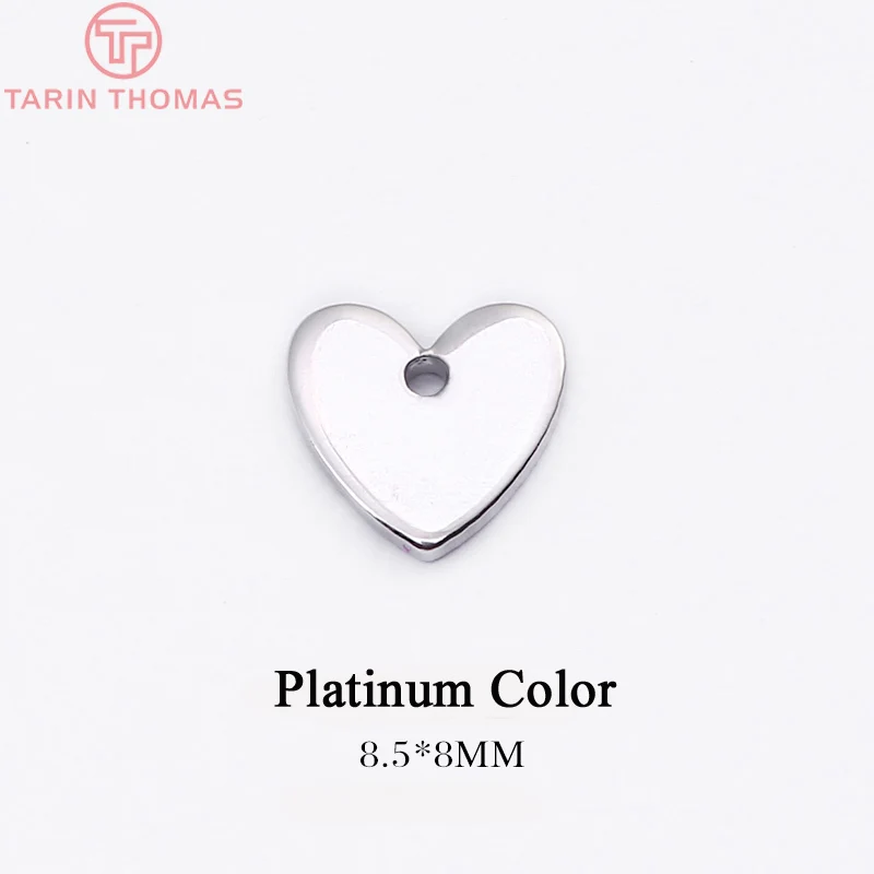 Латунные подвески в форме сердца с отверстием 1 мм 24 кар 20 шт. 839*8 Ювелирная