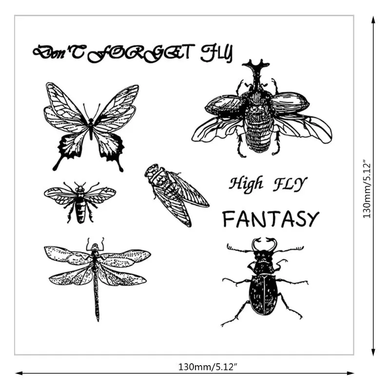 Прозрачный штамп в виде насекомых для скрапбукинга Прозрачная силиконовая