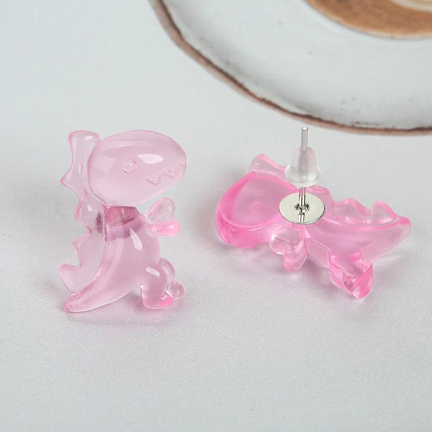 1pair 23*13 mm Colorful Cartoon Resin Dinosaur Stud Earrings for Kids Girls Teens Jewelry | Украшения и аксессуары
