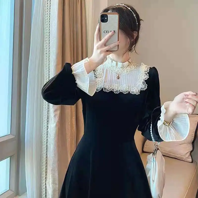 Весеннее Приталенное кружевное вечернее платье Woherb женское цельное французское