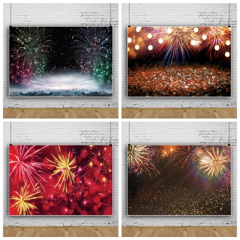 

Фон для студийной фотосъемки со сверкающими фейерверками у празднования ночи тканевый Декор для вечерние фон для видео