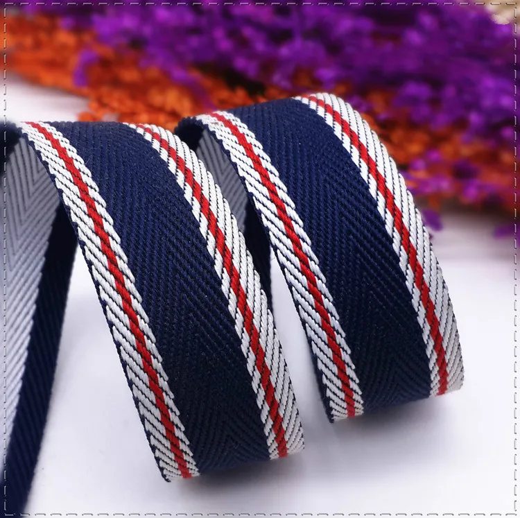 20 мм (1 м/лот) ковбойский синий полосатый grosgrain лента Свадьба Рождество