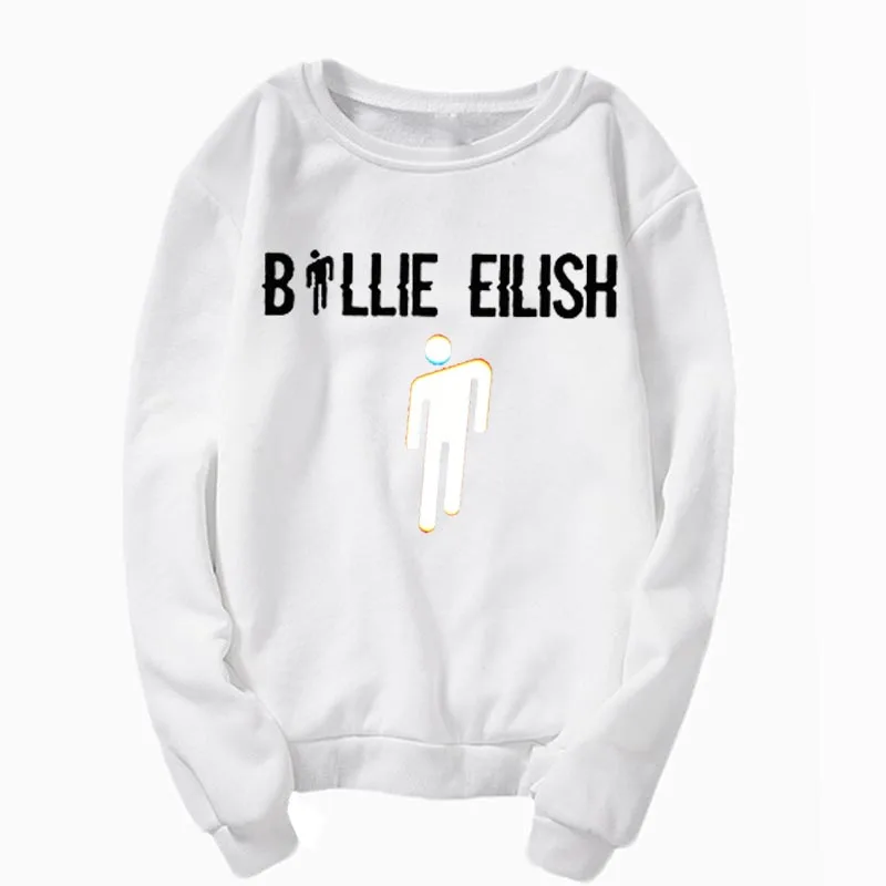 Sweatshirt white3 Billie Eilish, модные толстовки с принтом, с длинным рукавом, с капюшоном,,, повседневные, трендовые, Харадзюку, уличные, хип-хоп толстовки - Цвет: Sweatshirt white3