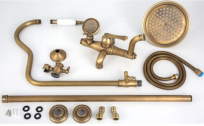 Смесители для душа роскошный античный латунный смеситель ванной комнаты набор с