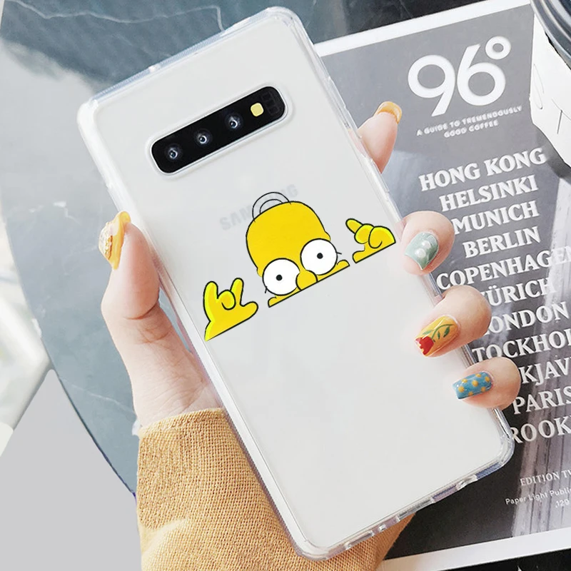 Мягкий прозрачный чехол из ТПУ для телефона Homer J.Simpson Веселый Чехол Samsung S6 S7 Edeg S8 S9