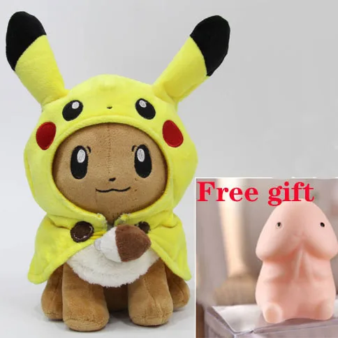 Kawaii Pocket Animals Pikachu Cosplay Evee плюшевые игрушки Gengar мягкие куклы игрушка с плащом Cos