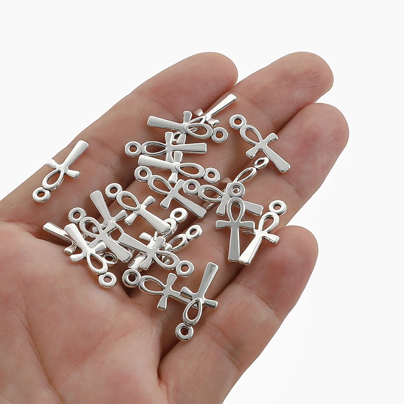 

100PCS Tibetan Silver Hollow Cross Charms For Jewelry Making Fashion Pendants DIY Handmade Necklace Bracelet Accessories