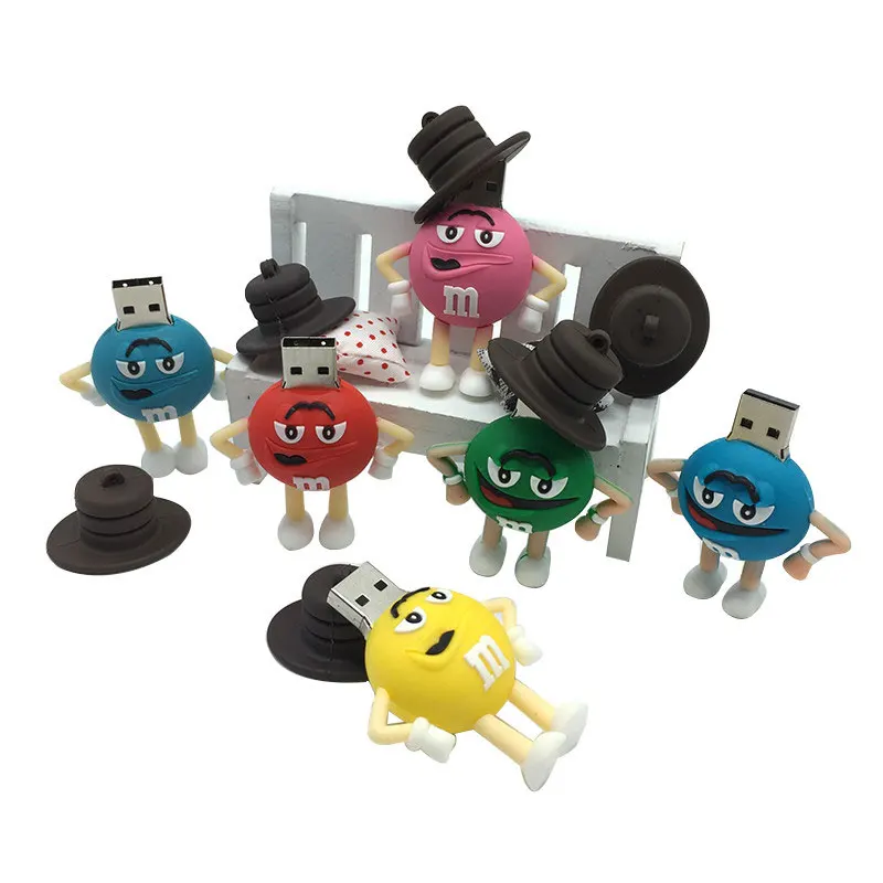 USB флэш-память 64 Гб мини шоколадные бобы USB 2,0 4 ГБ 8 ГБ портативный флеш-накопитель 32 Гб креативная мультяшная Флешка 16 Гб подарок на праздник
