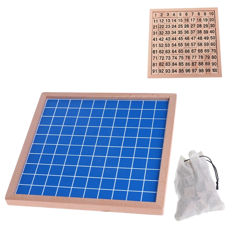 Деревянная доска Монтессори сто Математика от 1 до 100 подряд цифры подсчет