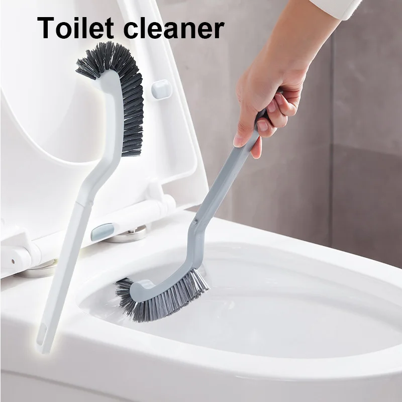 

Home Toilet Brush Curved Plastic Toilet Bathroom Long Handle Cleaning Brush Tool Toilet Brush Holders Bathroom Hardware