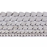 46810mm natural hematite beads heart silver smooth loosestone beads for diy necklace bracelets jewelry making strand 15