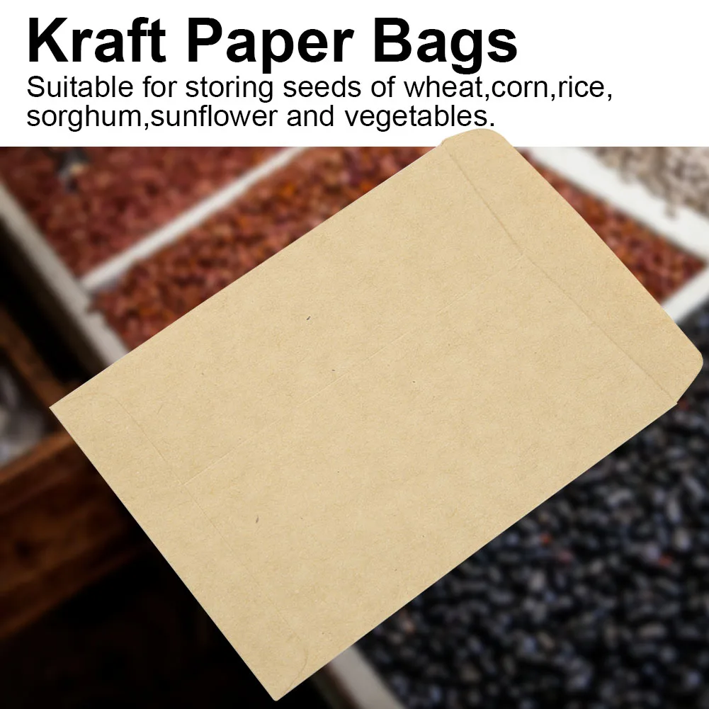 100 шт крафт бумажные пакеты натоптыши семена пшеницы риса упаковочные мешки для