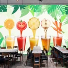 Пользовательские 3D Настенные обои овощи фрукты сок плакат супермаркет фруктовый магазин ресторан кухня украшение настенная живопись