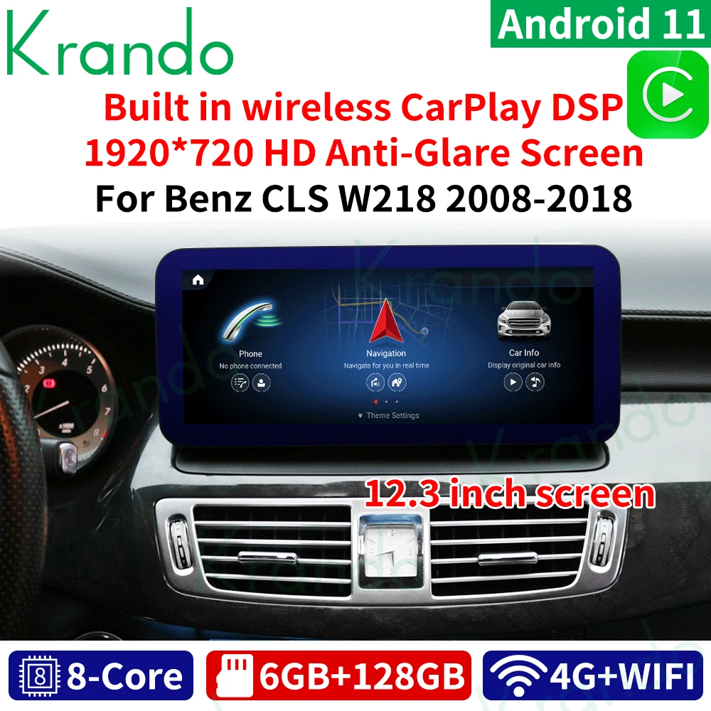 

Автомагнитола Krando, Android 10,0, 12,3 дюйма, DVD-навигация для Mercedes Benz CLS W218 2011-2018 NTG 4,0 4,5 5,0, мультимедийный плеер