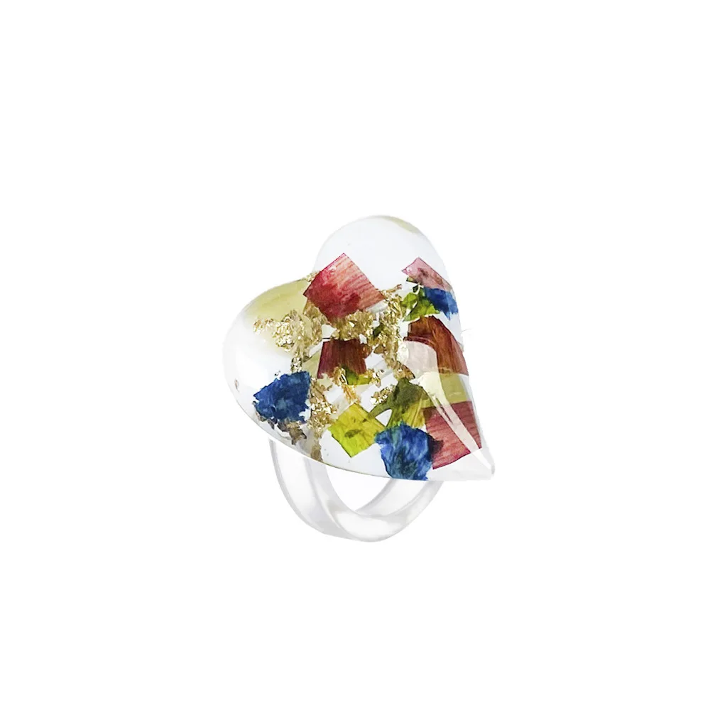 

Trendy 2021 Resin Dried Flowers Rings For Women Jewelry Bague Femme Anillos Mujer Anel Feminino Accessoires Body Jewelry Gift