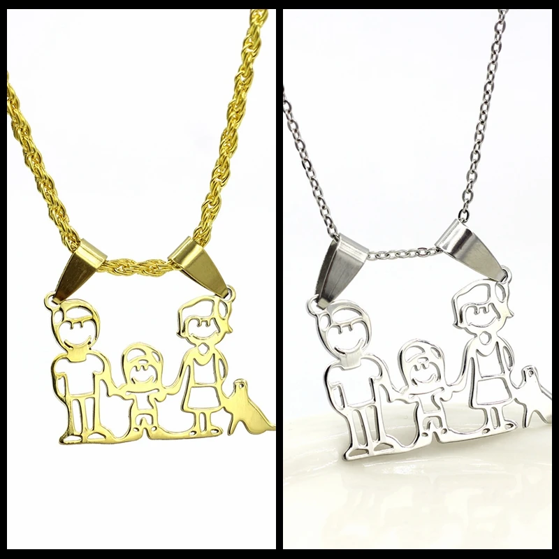 Горячая продажа семейное ожерелье из нержавеющей стали кулон гармоничное