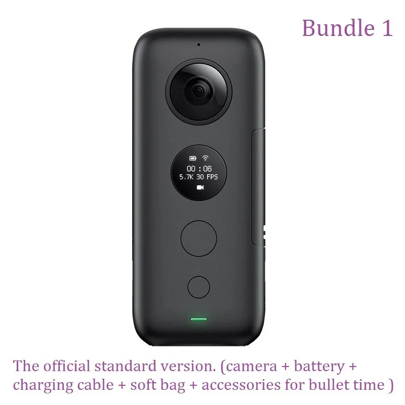 Bundle 1 Insta360 ONE X Экшн-камера VR 360 панорамная камера для IPhone и Android 5,7 K видео с венчурным чехол с батареей - Цветной: Bundle 1
