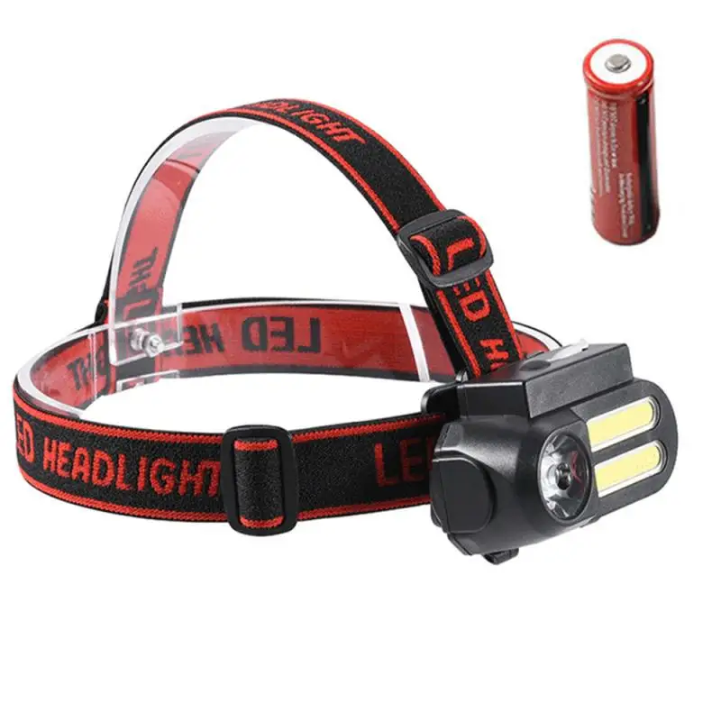 XPE Led COB Светодиодный Фонарь налобный фонарь USB перезаряжаемые фары головного светильник 18650 батарея фонарь светильник водонепроницаемый головки вспышки света светильник налобный фонарь лампа - Испускаемый цвет: XPE 2COB with 18650
