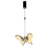 postmodern designer metal butterfly chandelier personality home deco hanging lamp bedroom bedside indoor led lighting fixture