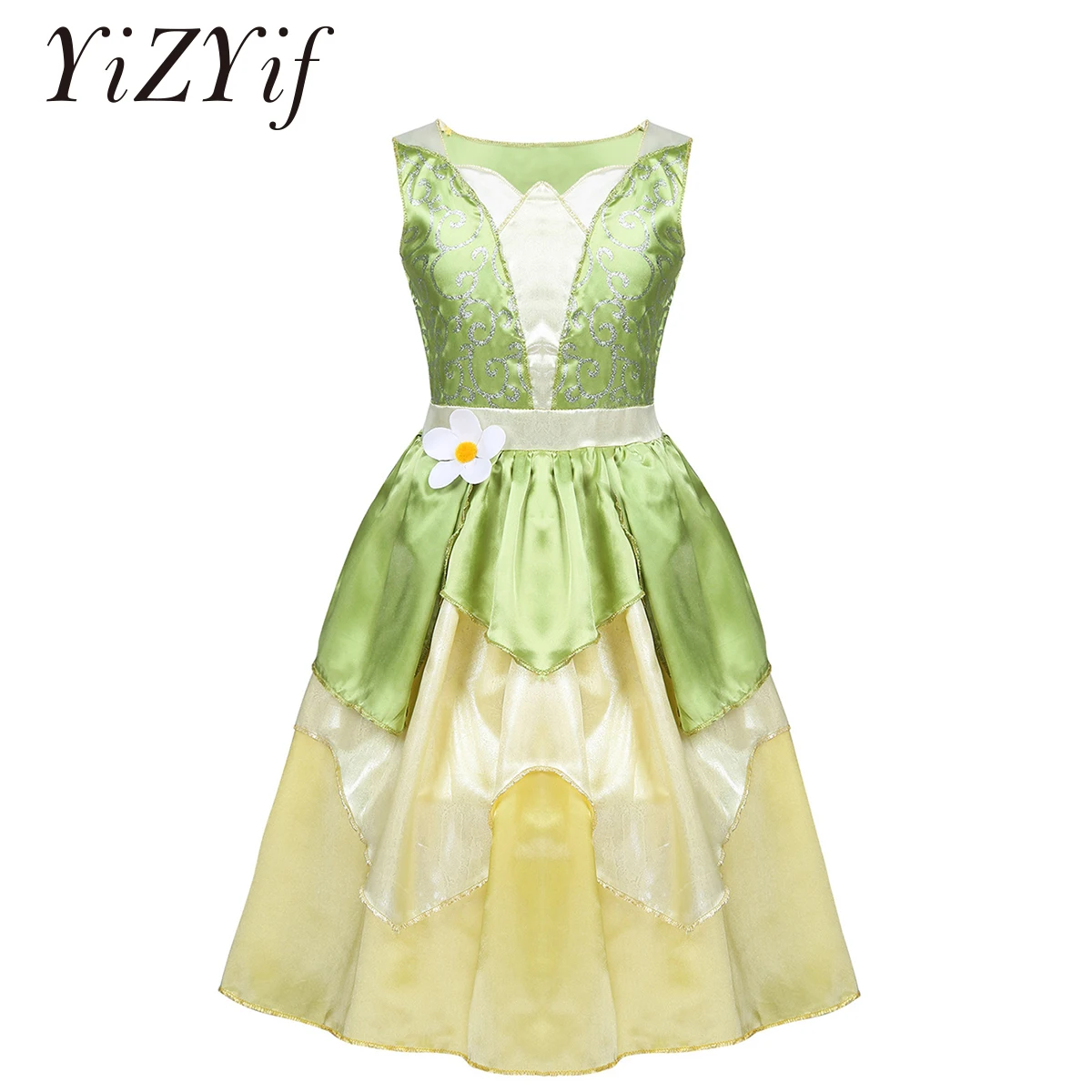 

Fancy Girls Dress Kids Princess Party Dress Up Costumes Fairy Tales Glittery Flower Clothes Children Summer Halloween Cosplay