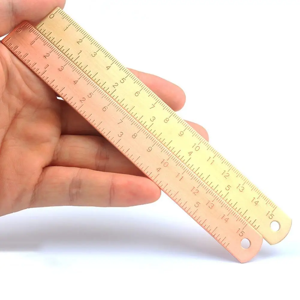 

15cm Rulers Brass Straight Ruler Bookmark Chancery Measuring Tool Rulers School Stationery линейка для пэчворка угломер