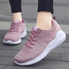 Женские кроссовки на плоской подошве, повседневные сетчатые светильник кие дышащие разноцветные вулканизированные туфли, 2021