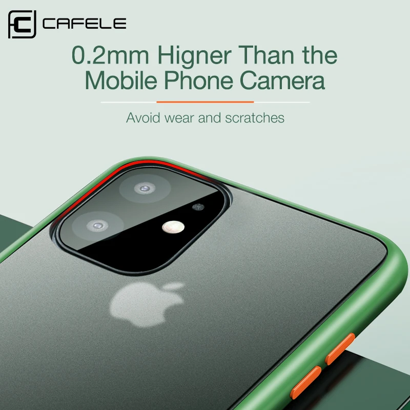 CAFELE Новый чехол для телефона iPhone 11 Pro Max мягкий TPU кромка с Жесткий чехол-накладка