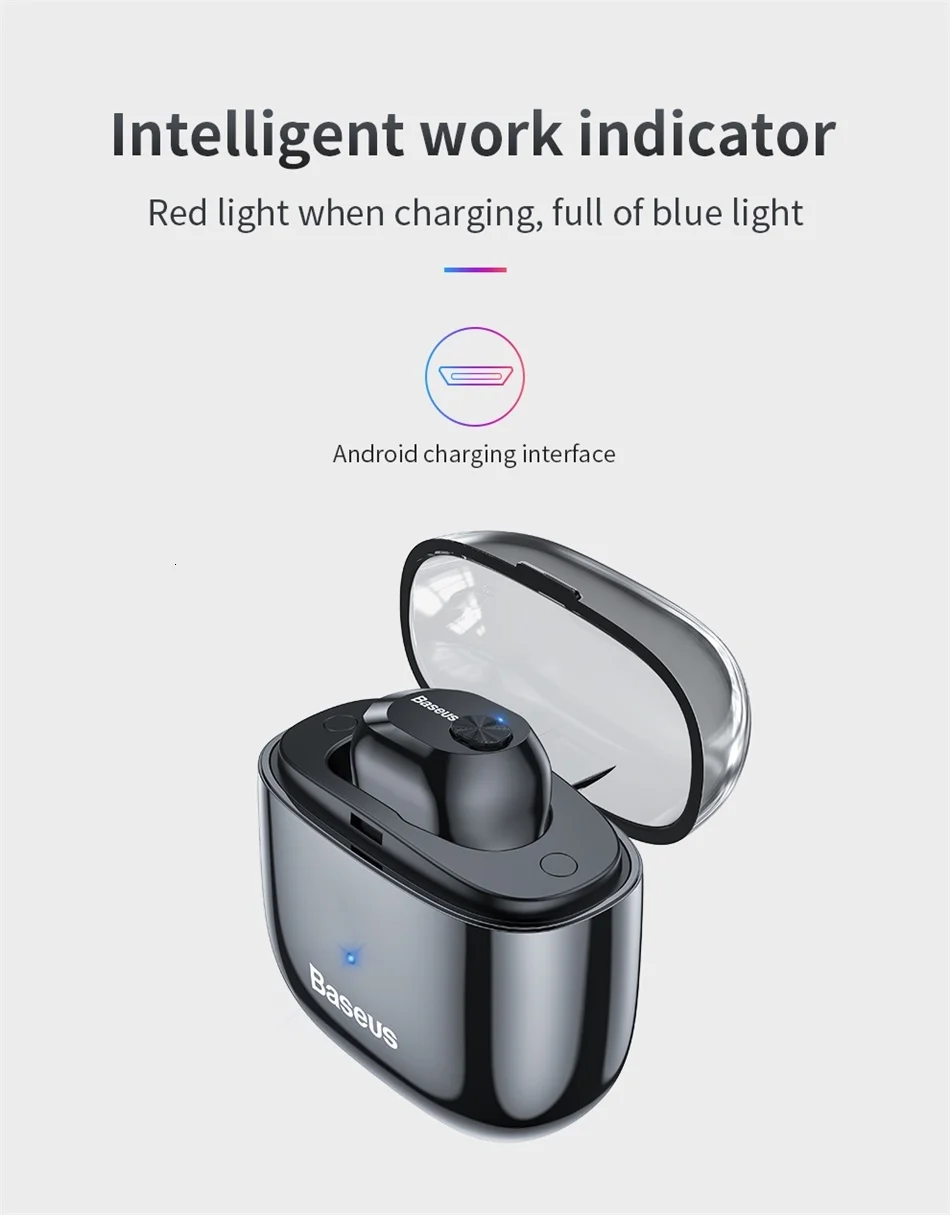 Baseus W01 TWS Bluetooth 5,0 настоящие беспроводные наушники, мини беспроводные наушники с микрофоном, гарнитура для Xiaomi iPhone