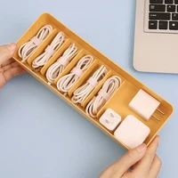 desktop cable organizer plastic data line storage box desk stationery wire cable storage container jewelry box holder