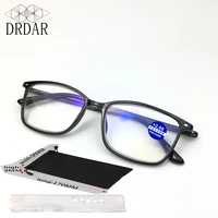new 2021 square frame reading glasses with lens cloth lens bag 18058 send elder gifts anti blue light hyperopia glasses black