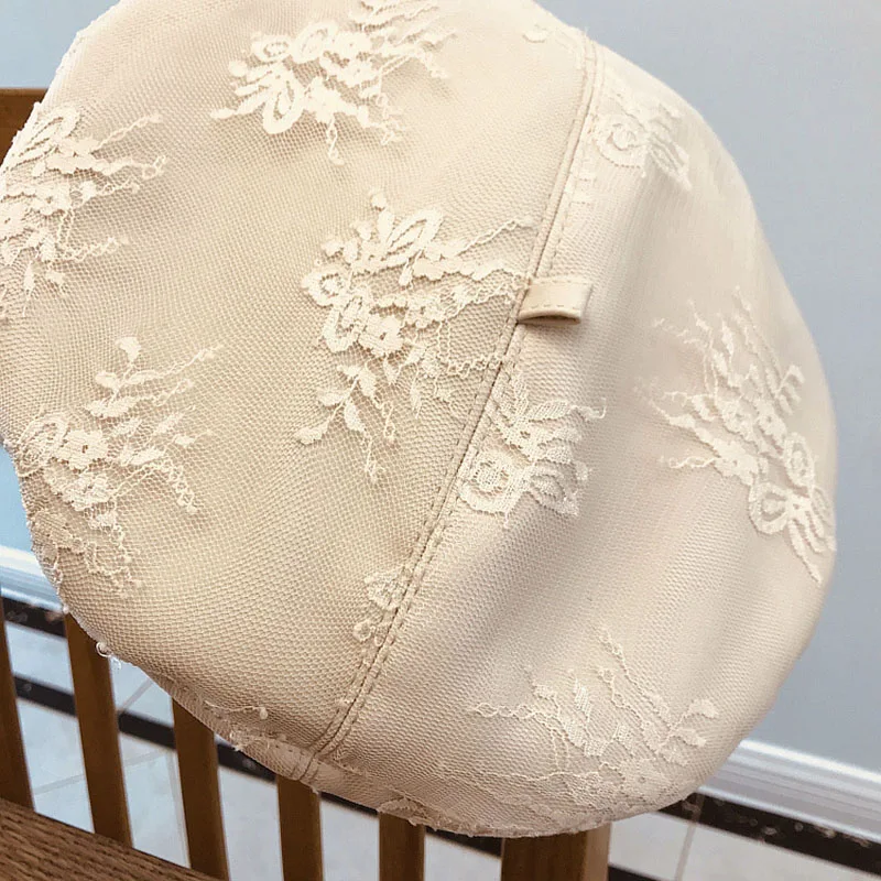 Женский берет из искусственной кожи fibonaki осенне зимний кружевной брендовая