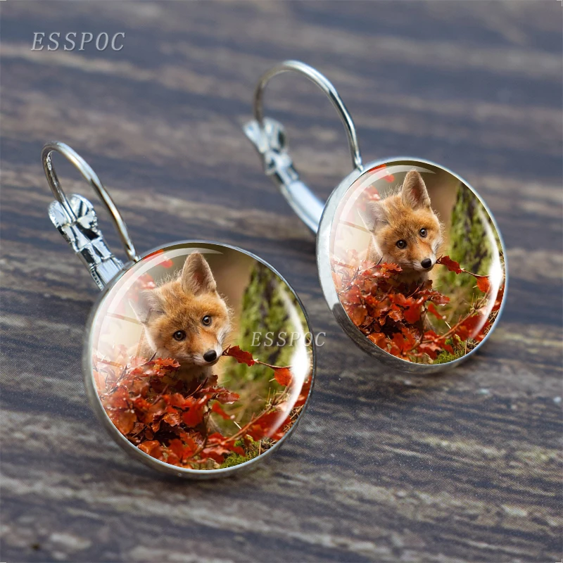 Серьги с крючком в виде Красной лисы серьги дикой природы пряжка животных