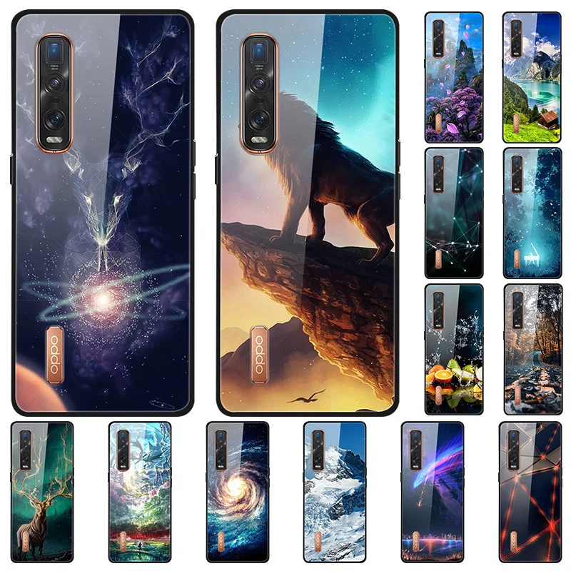 Чехол для Oppo Find X2 Pro роскошный стеклянный жесткий чехол телефона FindX2 X s 2 X2PRO Etui Coque