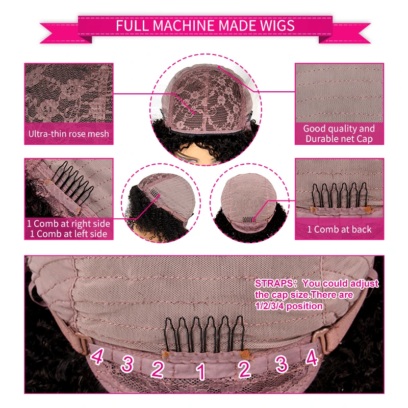 

Highlight Honey Blonde Full Machine Made Wigs With Bangs #27 Color Remy Brazilian Short Bob Wavy Human Hair For Women 12-16inch