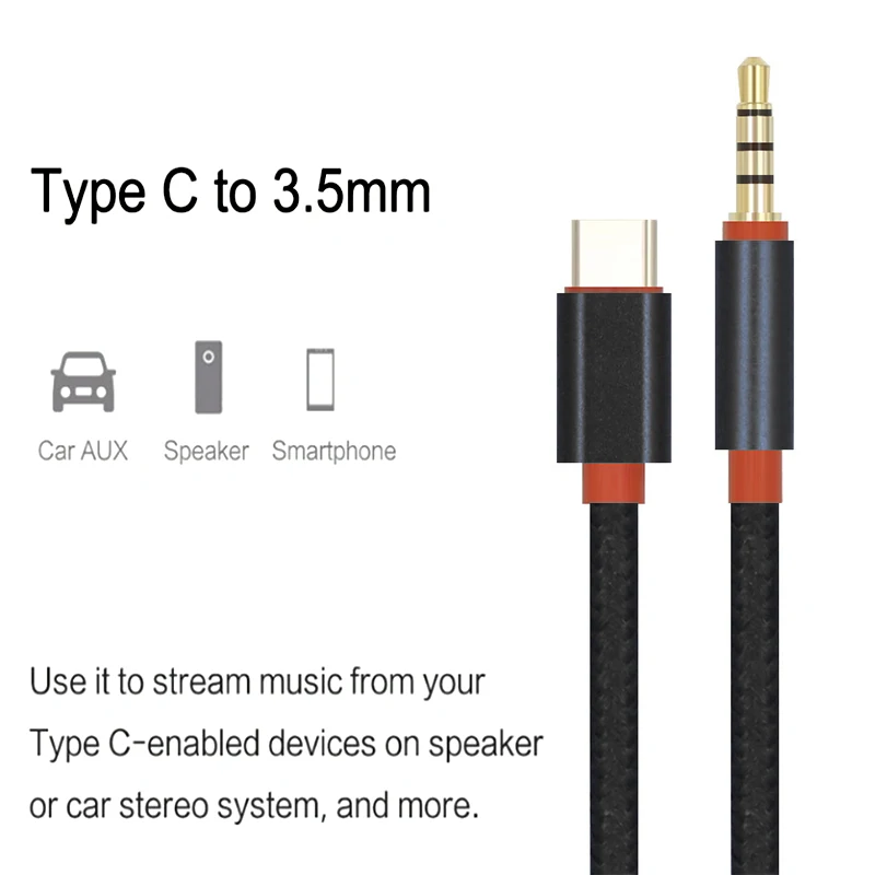 Тип C до 3 5 мм аудио разъем Aux адаптер USB Male к Мужской кабель удлинитель для