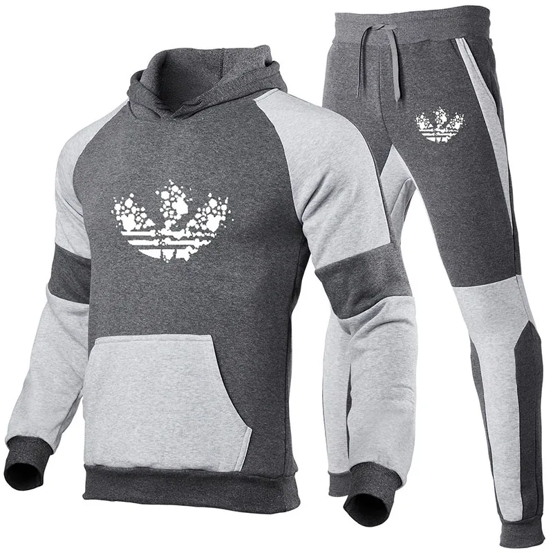 

New Fashion Mens Clothing Pullovers Sweater Men Sets Tracksuits Hoodie Two Pieces + Pants Sports Shirts Fall Winter Track suit