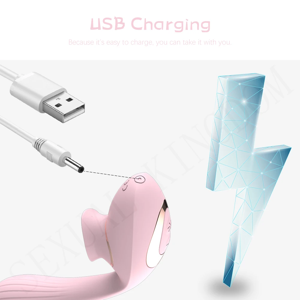 Вибратор лижущий язык двойной мотор AV Wand 10 режимов Стимулятор точки G для клитора