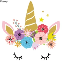 poemyi iron on flower unicorn patches on clothes sweater t shirt bag diy washable vinyl heat transfer thermo stickers applique f