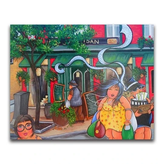 DIY spuare&ampround Dikke Dame in Parijs diamond painting |