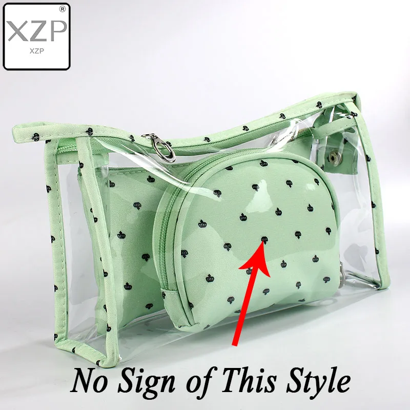 Green 2 No Sign XZP 3 шт./компл. Новое поступление Корона косметичка Для женщин, органайзер, сумка для макияжа Путешествия Водонепроницаемый Портативный, сумка для туалетных принадлежностей, Наборы ПВХ - Цвет: Green 2 No Sign