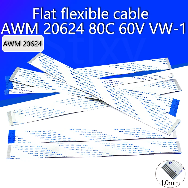 10 шт. плоский гибкий кабель FFC FPC LCD AWM 20624 80C 60В VW 1 1.0MM соединительный 6/10/12/16/20/30/40