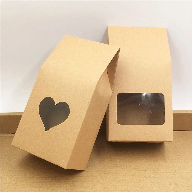 

Бумажные пакеты для конфет ручной работы, 50 шт., бумажные стоячие окна, Подарочная коробка для свадебного подарка, коробки для украшений и ед...