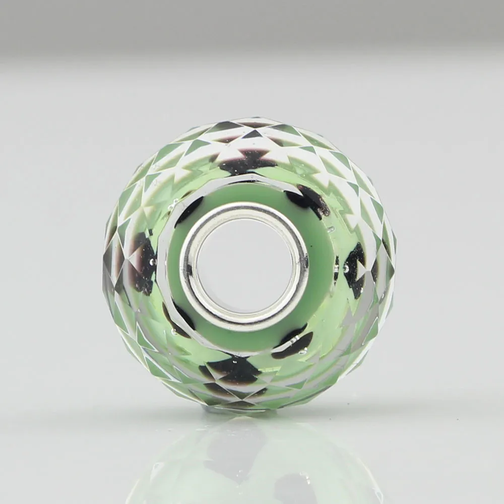 925 Sterling Silver Handmade Faceted Murano Glass Bead Charms Fit For European Original Bracelet & Necklace DIY Jewelry Makings |