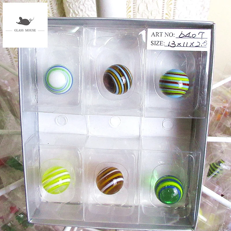 

18mm Handmade Glass Balls Marbles ornaments Home Decor accessories for Fish Tank Vase Aquarium game Toys for Kids Children 6PCS