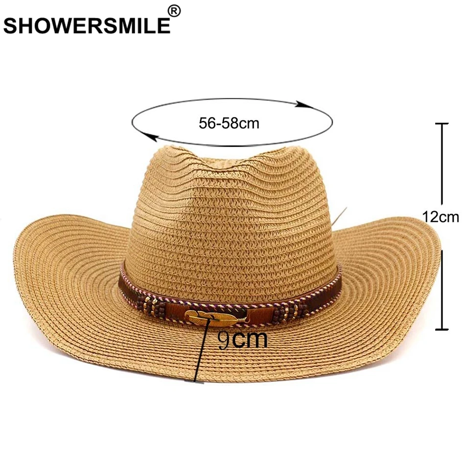 Шляпка от солнца SHOWERSMILE для мужчин и женщин Соломенная Панама цвета хаки с