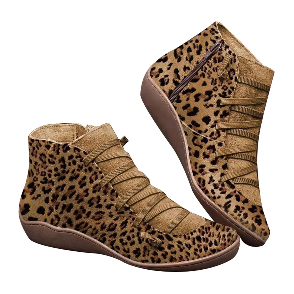 1 пара новые модные женские ботинки Нескользящая дышащая обувь с леопардовым